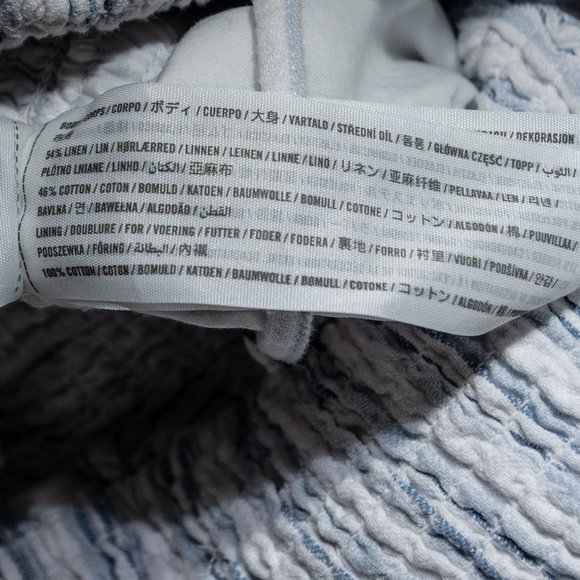 Abercrombie & Fitch Linen Blend Jumpsuit Juniors XL White Blue Sleeveless AA08X - Picture 6 of 6